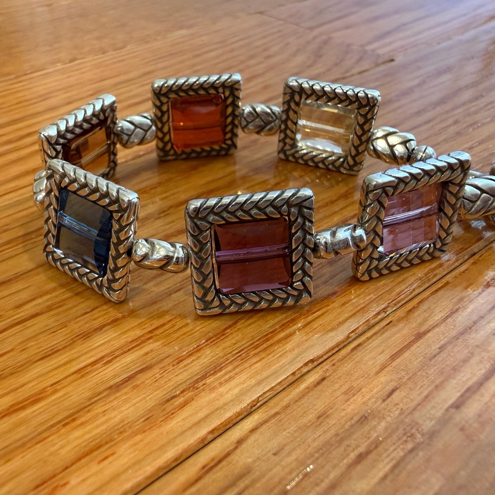 The Colors of Spring Blooms in this Vintage Glass-Bead Brighton Bracelet